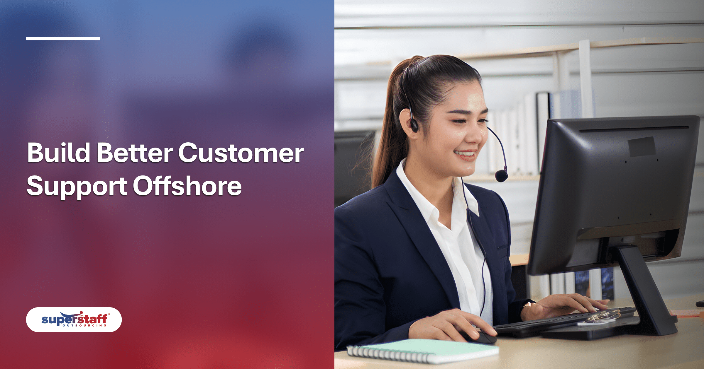 A focused agent using a headset and laptop while outsourcing call center Philippines operations for high-quality support.