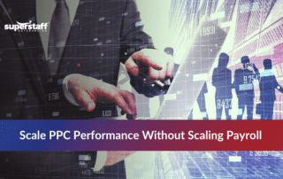 Marketing team managing white label PPC outsourcing campaigns for clients