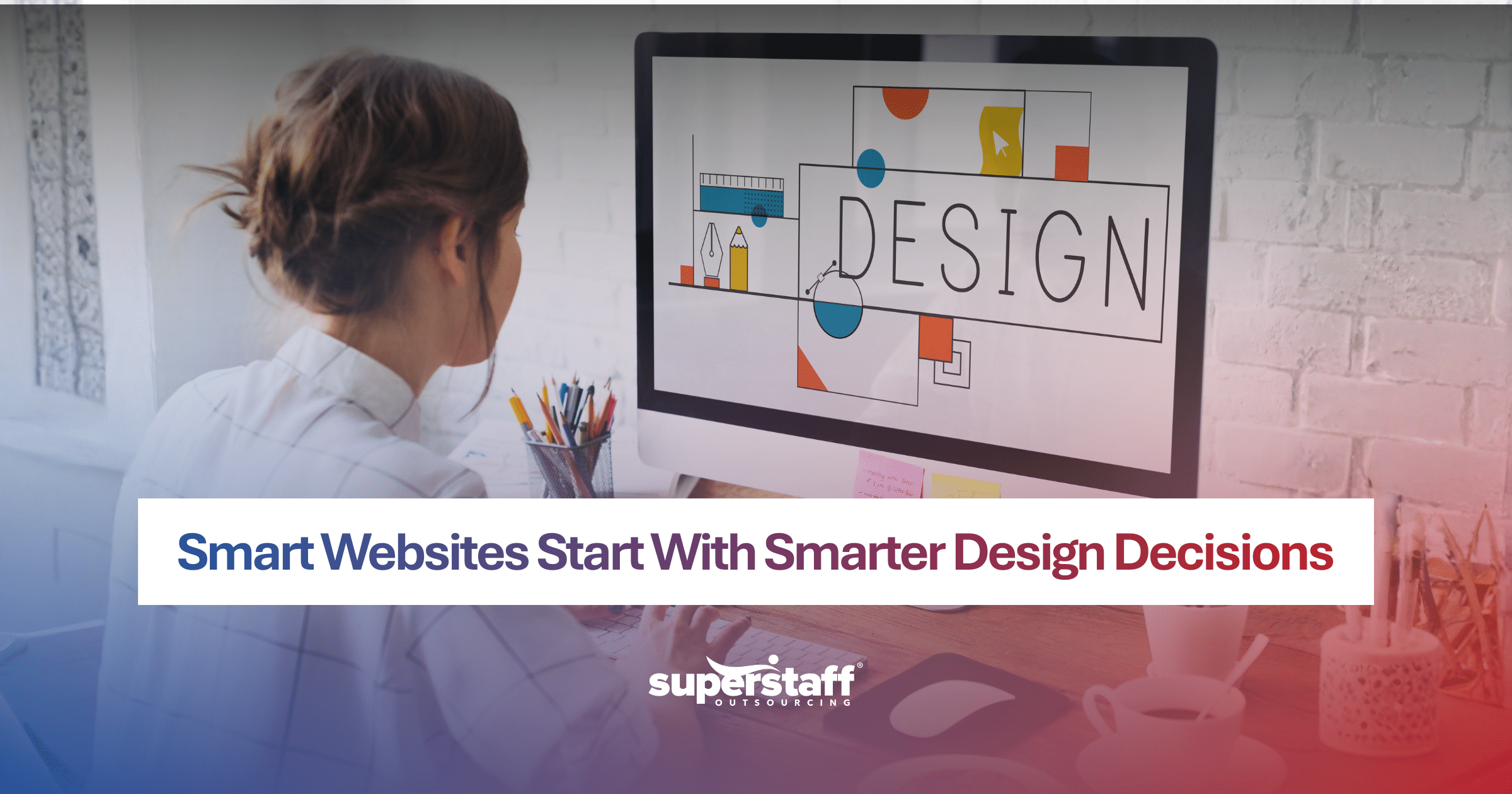 A person reviews a sleek website layout on a laptop, demonstrating how to outsource website design for smart growth.