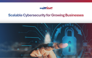 A hand touches a glowing digital lock icon on a screen, emphasizing robust cybersecurity in the workplace.