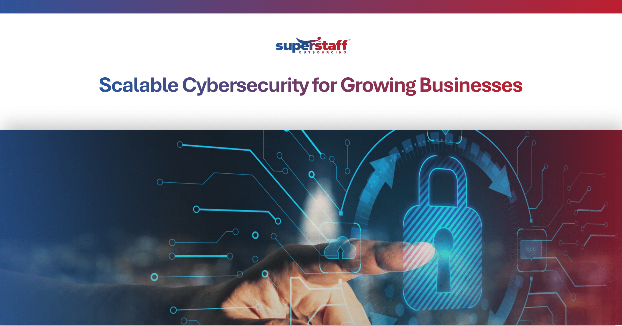 A hand touches a glowing digital lock icon on a screen, emphasizing robust cybersecurity in the workplace.