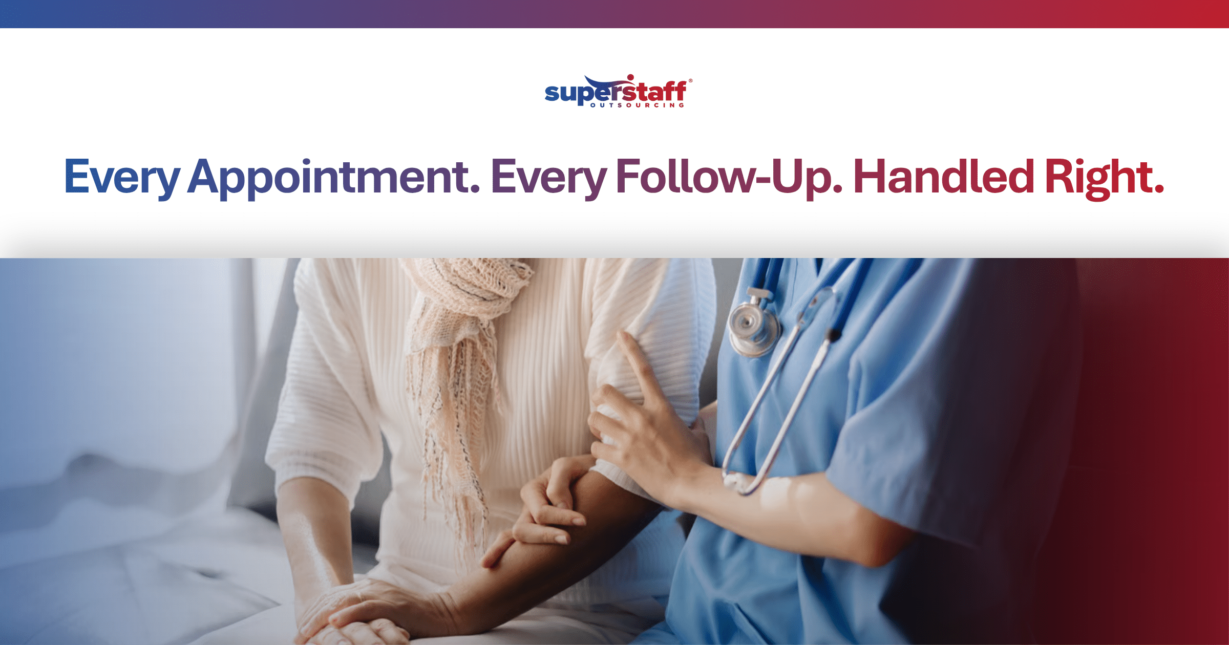 Healthcare provider supporting an elderly patient, representing professional patient care customer service.