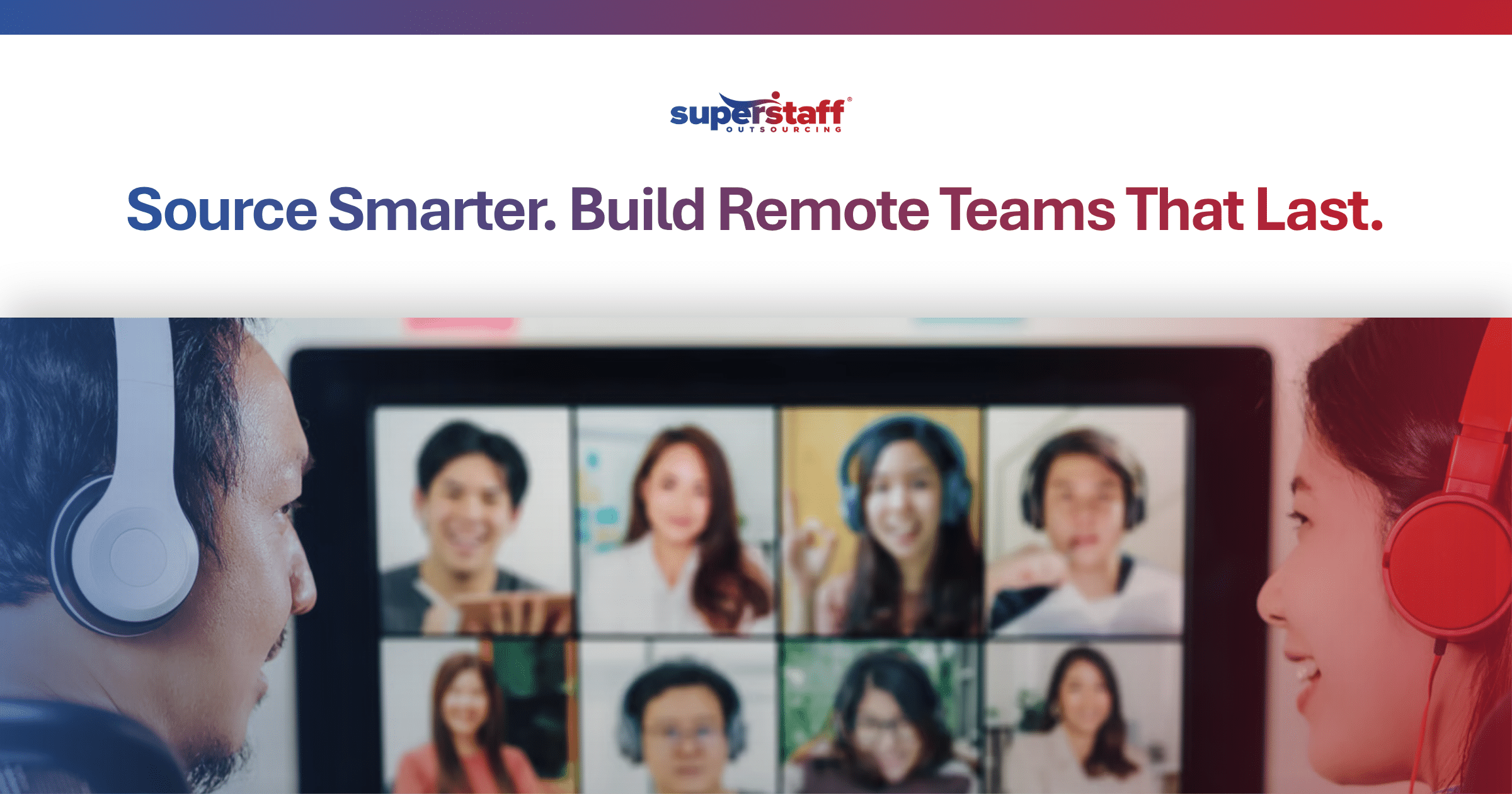 A remote team video call seen on screen, perfect for scaling global traveler customer support outsourcing.