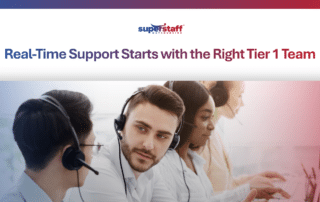 Customer service team providing tier 1 level support in Colombia for real-time nearshore customer service operations