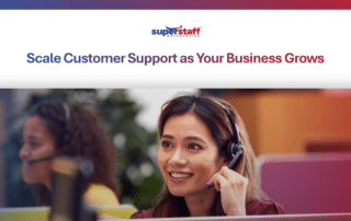 Customer support agents at a small business call center assisting customers and managing growing service demands