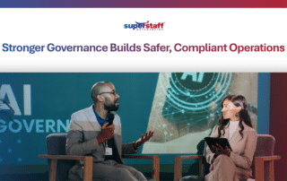 A professional review of ethical data structures on a tablet, highlighting expert ai governance consulting.