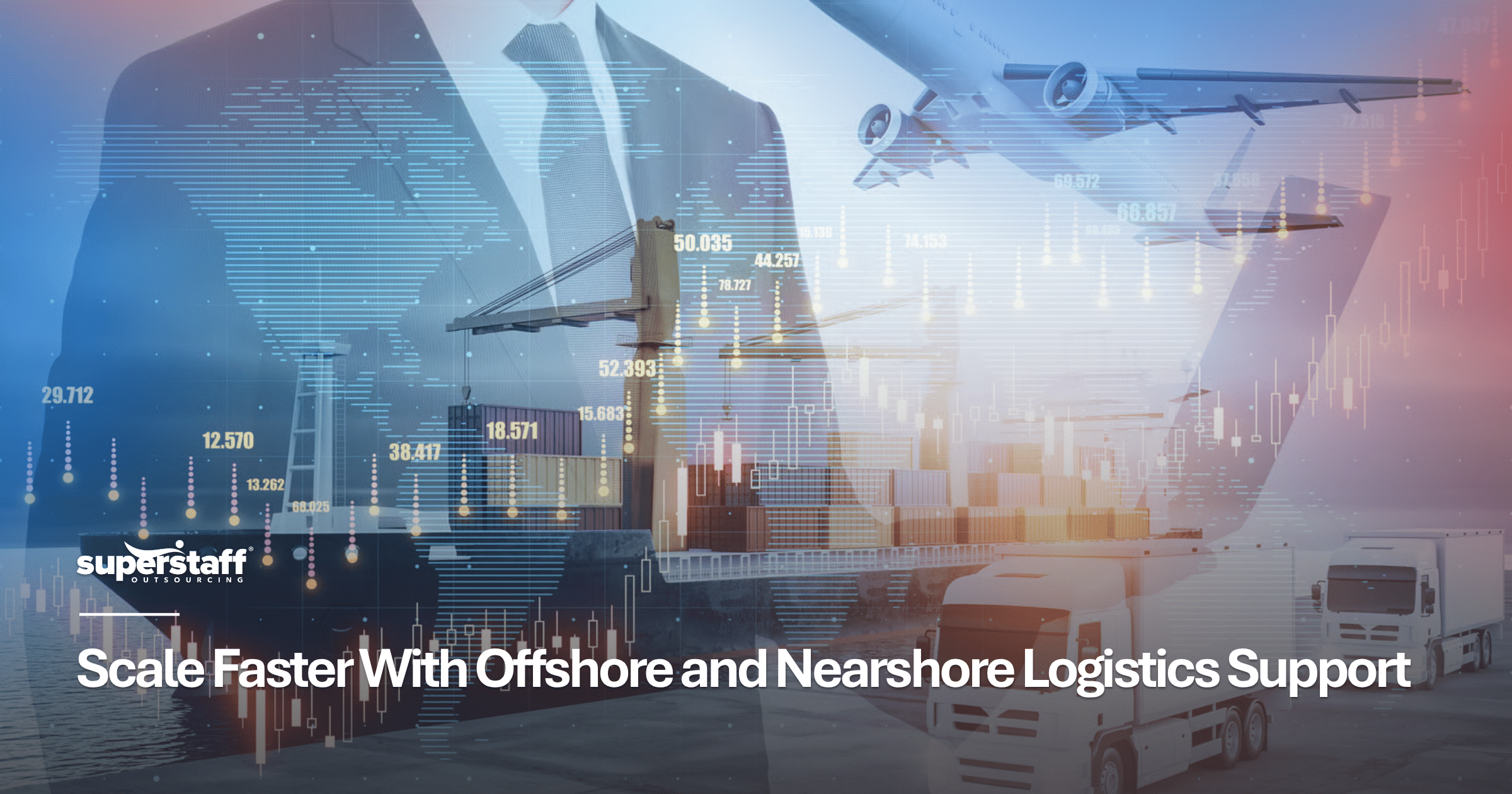 Logistics professionals managing global freight and inventory to showcase the benefits of global supply chain outsourcing
